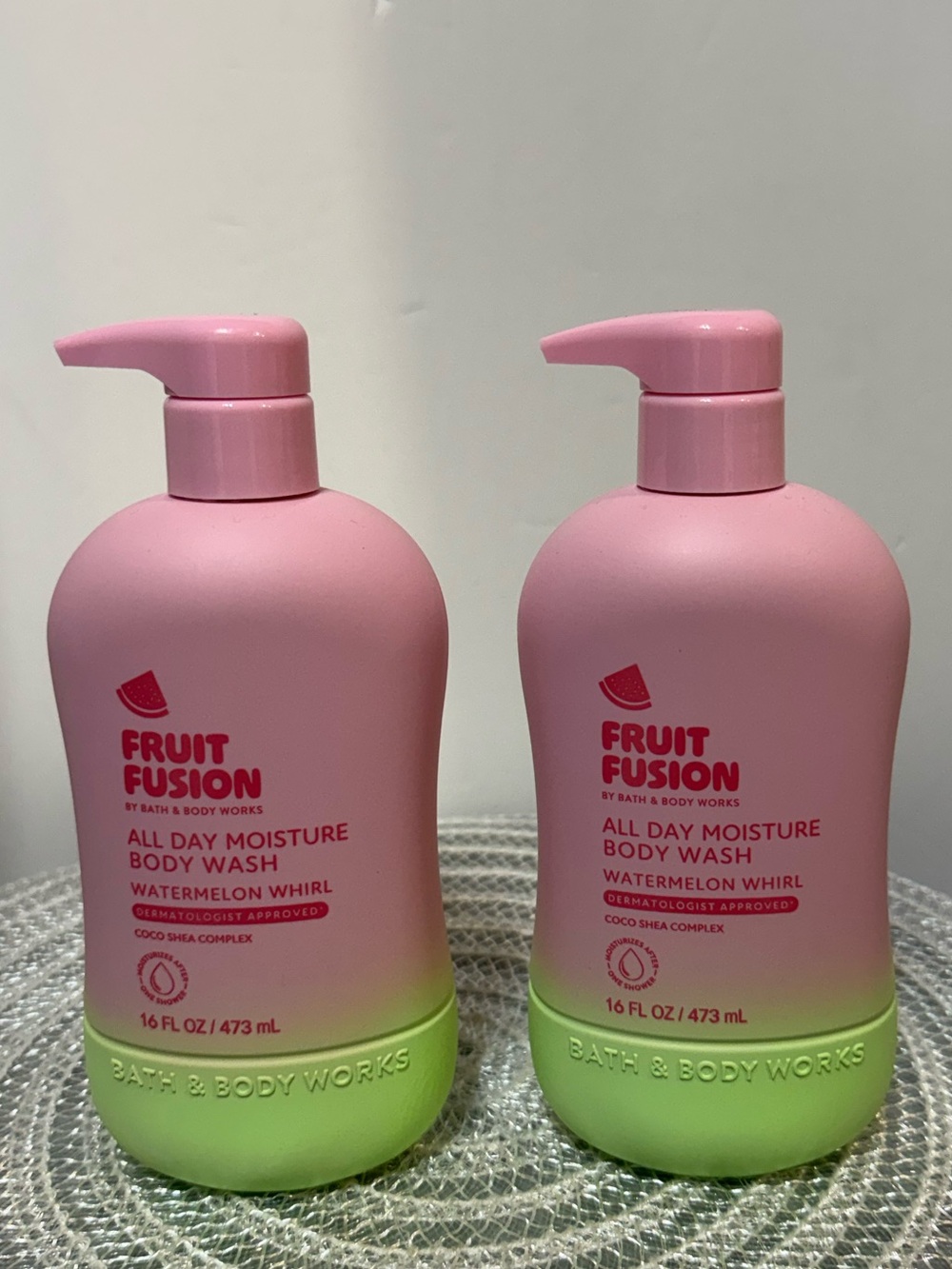 BBW Fruit Fusion Watermelon Whirl Body Wash Set of 2 NWT